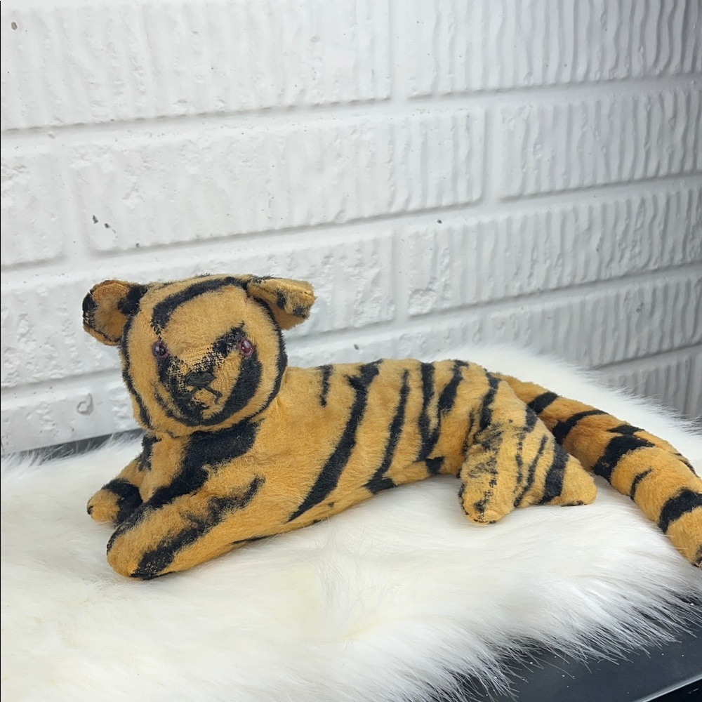 Antique Striped Plush Tiger Toy